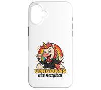 Unicornios Son mágicos Divertido Arco Iris Mago gráfico de Dibujos Animados Carcasa para iPhone 16 Plus