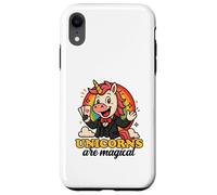 Unicornios Son mágicos Divertido Arco Iris Mago gráfico de Dibujos Animados Carcasa para iPhone XR