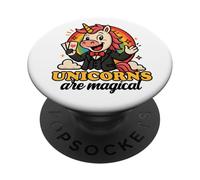 Unicornios Son mágicos Divertido Arco Iris Mago gráfico de Dibujos Animados PopSockets PopGrip Adhesivo