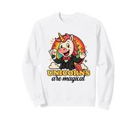Unicornios Son mágicos Divertido Arco Iris Mago gráfico de Dibujos Animados Sudadera