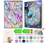Unicorno Regalos para Niñas 6 7 8 9 Años Manualidades, Diamond Painting Kit Manualidades Niños 5 8 10 11 Años Diario Secreto Regalo Niña Niño Mosaicos Kit Pintura Juguetes para Niñas 4-12 Años Bonita