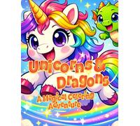 Unicorns and Dragons - Magical Coloring Book for Kids: Cute Fantasy Battles and Adventures | Ages 4-8 | Black and White