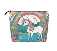 Unicorns by The River - Bolsa de maquillaje de cáñamo falso, organizador de viaje de gran capacidad para viajes de negocios y uso diario