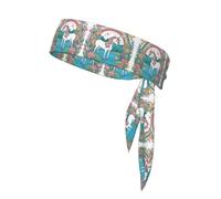 Unicorns by the river - Diadema unisex con estampado de unicornios, banda elástica ajustable para el sudor con diseño de lazo trasero