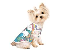 Unicorns by the river Pet - Camiseta transpirable sin mangas para perros y gatos pequeños, suave, cómoda, elegante
