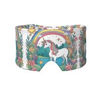 Unicorns by The River Print - Máscara para dormir para ojos y oídos, bloquea la luz, ajustable, ideal para viajes, meditación y yoga