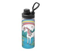 Unicorns by the river - Termo deportivo de acero inoxidable de 18 onzas, adecuado para ciclismo, gimnasio, baloncesto, termo al aire libre
