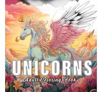 Unicorns: Coloring books for adults with 60 sketches of unicorns. (Fantasy Worlds)