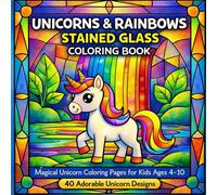 Unicorns & Rainbows Stained Glass Coloring Book for Kids Ages 4-10: 40 Adorable Unicorn Designs | Magical Coloring Pages for Girls | Perfect Unicorn Gifts for Kids