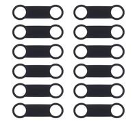 Unicraftal 12 unids negro etiquetas silenciosas para perros sin ruido placas de identificación personalizadas de silicona 82mm para arnés cachorro gatos animales collares