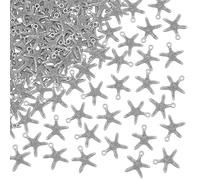 UNICRAFTAL 120 Piezas Encantos Estrellas de Mar Metal Acabado Plata Antiguo para la Creación de Joyería DIY Colgantes Temático de Animales Marinos para Collares Pulseras 19.5mm de Largo