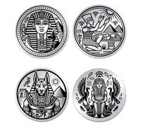 UNICRAFTAL 2 piezas 2 estilos Anubis egipcio desafío pieza acero inoxidable doble cara pieza decisión antiguo egipto metal toma de decisiones moneda conmemorativa regalos para hombres mujeres
