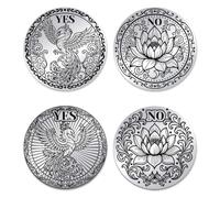 UNICRAFTAL 2 Piezas Desafío Sí No Metal Lotus y Fénix Decisión Regalos Hombres Mujeres Monedas Conmemorativas Moneda Afortunada Token Pregunta Respuesta para Amigos