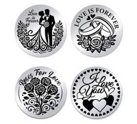 UNICRAFTAL 2 piezas el amor es eterna Moneda de la felicidad conmemorativa Moneda de rosa de acero inoxidable doble cara para decisión de desafío ficha de lanzamiento regalo de cumpleaños para él