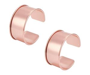 UNICRAFTAL 2 Piezas Pulseras Ranuradas Banda Abierta Ancho Oro Rosa Pulsera De Bobinado Ajustable Estilo Punk Para Incrustación Cuero O Piedras 1-3/8 Pulgadas