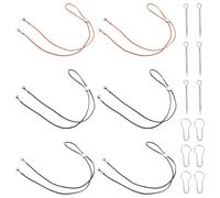 Unicraftal - 6 tiras de piel para sombrero de vaquero con cordón estampado con abrazadera de cable de aleación de alfileres de hierro 45 cm, cordón extraíble para hombres y mujeres, rancho de