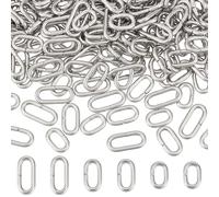 UNICRAFTAL Aproximadamente 240pcs 3 tamaños conector de unión ovalado anillos de unión de acero inoxidable anillo de unión ovalado de metal cerrado pero no soldado llavero de joyería para accesorios