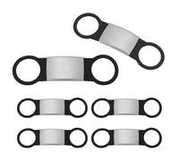 Unicraftal - Medalla de identificación para perros, medalla personalizada de acero inoxidable para mascotas, grabado láser, negro, etiquetas de identificación rectangular para perros y gatos