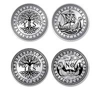 UNICRAFTAL - Medallones estilo ni letras sí o no, con árbol de la vida y velero de acero inoxidable para conmemoración y toma de decisiones en caja de papel de regalo