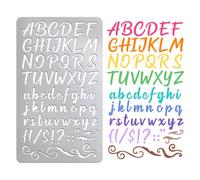 UNICRAFTALE 1 plantilla de letras de metal de acero inoxidable con texto del alfabeto para colorear, plantilla de letras del alfabeto y de números, para diario, pintura, grabado de madera