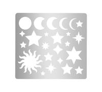UNICRAFTALE 1 plantilla de metal con patrón de luna y estrella para diario, plantillas de pintura de acero inoxidable, plantillas de madera para diario, plantillas para tallar madera, dibujo, álbumes