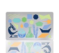 UNICRAFTALE 1 plantilla de metal, plantilla química, plantilla de dibujo, plantilla de metal, laboratorio químico, plantilla reutilizable, regla bioquímica, plantilla de acero inoxidable, plantilla