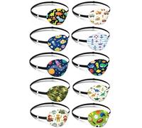 UNICRAFTALE 10 parches ajustables para los ojos, 7,5 x 7 cm, poliéster, opaco, reutilizables, para ambliopía, piratas, cosplay, entrenamiento diario, ojo izquierdo o derecho para hombres