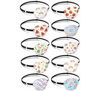 UNICRAFTALE 10 parches de 10 estilos ajustables de un solo ojo, 75 x 70 mm, poliéster, opaco, reutilizable, ambliopía, pirata, cosplay, entrenamiento diario, ojo izquierdo o derecho, para mujer