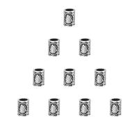 UNICRAFTALE 10 perlas de paracord perlas de acero inoxidable cuentas de columna de metal cordón perlas europeas pieza de conexión cuentas con textura para pulseras, perlas de paracaídas, agujero de 6