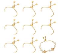 UNICRAFTALE 10 pulseras correderas ajustables de acero inoxidable, cadena de extensión, cadena de eslabones con tope, pulsera de perlas para bricolaje, 9 cm