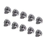 UNICRAFTALE 10 pz 8mm Perline Teschio Grande Foro 304 Perline Distanziatore Teschio Acciaio Inossidabile Argento Antico Perline Europee Perline Metallo Alla Ricerca di Bracciali Collana Creazione