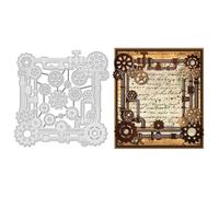 UNICRAFTALE 10 troqueles de corte steampunk para hacer tarjetas, marco de metal reutilizable, plantillas de repujado de esquinas, molde de plantilla para álbumes de recortes, suministros hechos a mano
