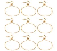 UNICRAFTALE 10 Uds 8-5/8 Pulgadas Pulseras Deslizantes Ajustables de Acero Inoxidable Pulseras Bolo Doradas Pulsera Deslizante Cadena para Hacer Joyas Bricolaje