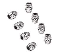 UNICRAFTALE 10 Uds Cuentas Sueltas de Lobo de Barril Cuentas Europeas de Acero Inoxidable Cuentas con Agujeros de 5.5mm Cuentas Espaciadoras de 10.5mm