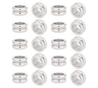 UNICRAFTALE 100 cuentas espaciadoras de columna de 8 mm, código morse, cuentas sueltas de acero inoxidable con agujero grande para hacer pulseras, collares, joyas