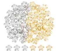 UNICRAFTALE 100 pieza 2 colores 304 tapas de Cuentas de Acero Inoxidable Tapas de Cuentas de 5 pétalos Tapas de Cuentas de Flores Tapas de Extremos de Metal Cuentas Extremo Dorado Cuentas Espaciadoras