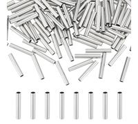 UNICRAFTALE 100 pieza 304 cuentas de Tubo de Acero Inoxidable Conector de 15 mm de Largo Cuentas Sueltas Cuentas Espaciadoras Lisas Rectas de Metal para Artesanía Joyería Fabricación Agujero 2 mm