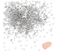 UNICRAFTALE 1000 pieza de Cuentas Redondas de Engarzado Cuentas Espaciadoras de Acero Inoxidable de 1.5 mm Cuentas Pequeñas con Orificio de 0.8 mm Pulsera de Bricolaje