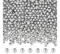 UNICRAFTALE 1000 Uds Cuentas Espaciadoras Redondas Cuentas Sueltas de Acero Inoxidable de 4mm Cuentas Rondelle Cuentas Espaciadoras de Metal Cuentas Redondas Huecas Cuentas Suaves para Encontrar