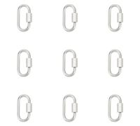 UNICRAFTALE 10Pcs Oval Screw Carabiner Lock Charms 21mm Long Stainless Steel Screw Locking Keychain Carabiner Clasp Metal Keychain Clip Hook Quick Link for Jewelry Making Handbag DIY Accessory