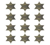UNICRAFTALE 12 insignias de policía de sheriff de metal, insignias de policía, broche de metal para policía del viejo oeste, insignia de policía occidental, premios de carnaval para fiestas de adultos
