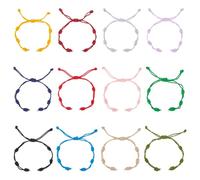 UNICRAFTALE 12 piezas 12 colores ajustables pulseras de cordón trenzado cuerda hilo de nylon pulseras trenzadas para pulseras de amistad hechas a sí mismas regalos para mujeres y hombres