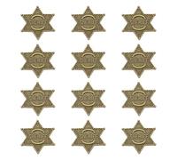 UNICRAFTALE 12 piezas estrella del sheriff policía estrellas pin de metal estrella occidental insignias broches Old West Prop Western Cop Carnaval Precios para adultos fiestas, Metal