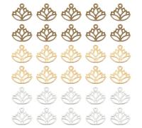 UNICRAFTALE 120 pieza 3 colores Encantos de Loto Encantos de Flor de Loto Huecos Encantos de Yoga de Aleación Colgantes de Loto Encantos de Metal Mini Dijes Colgante