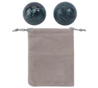 UNICRAFTALE 2 bolas tradicionales chinas de Baoding de 40,5 mm, para ejercicios de salud, alivio del estrés, bola verde oscuro, para alivio del estrés, bolas de meditación con bolsas de terciopelo