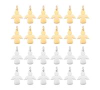 UNICRAFTALE 2 colores 12 piezas 15 mm 201 colgantes de Ángel de Acero Inoxidable Estampado Dijes de Etiquetas En Blanco con Anillos de Salto Sin Soldar Encanto En Blanco de Metal
