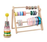 UNICRAFTALE 2 conjuntos de soportes para pulseras de madera de 3 niveles expositor de joyas de terciopelo, organizador de colechos, soporte vertical para decoración de baño y dormitorio, 33,5 x 22 x