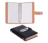 UNICRAFTALE 2 monederos negros con cerradura con 3 compartimentos con cerradura de combinación 18 x 11 x 2 cm, rectangular, piel sintética, billetes de banco para almacenamiento seguro y organización