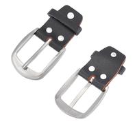 UNICRAFTALE 2 Piezas Hebilla Cinturón Reemplazo Cuadrada Ancha 1.96 Pulgadas Una Púa Cuero Vaca Negro Aleación Barra Central para Hombres Mujeres