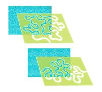 UNICRAFTALE 2 plantillas de colcha, reglas, plantillas acrílicas, reglas, accesorios de colcha, plantillas verdes para acolchar a máquina, corte de costura, patchwork, manualidades